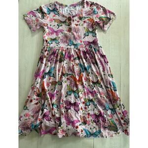 Posh Peanut Watercolor Butterflies with Three Wooden Buttons Older Style Size 6